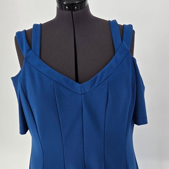Lane Bryant Dresses & Skirts - 616-31 Lane Bryant Royal Blue Dress Off Shoulder Fit & Flare Size 18